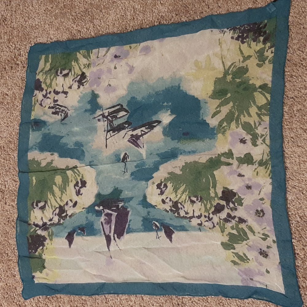 Talbots 100% Silk Square Floral Scarf